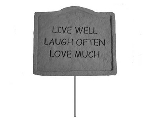 Live, Laugh and Love Inspirational Garden stake statement Plaque